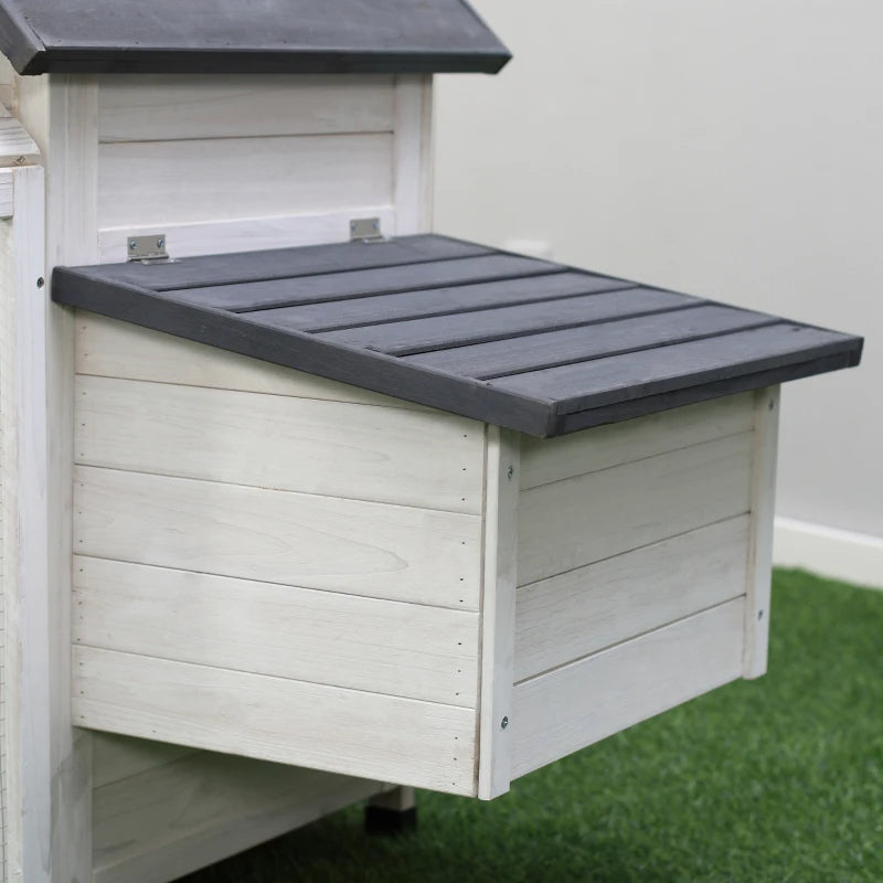 Wooden Chicken Coop with Nesting Box Ramp and Run - Outdoor Poultry Cage