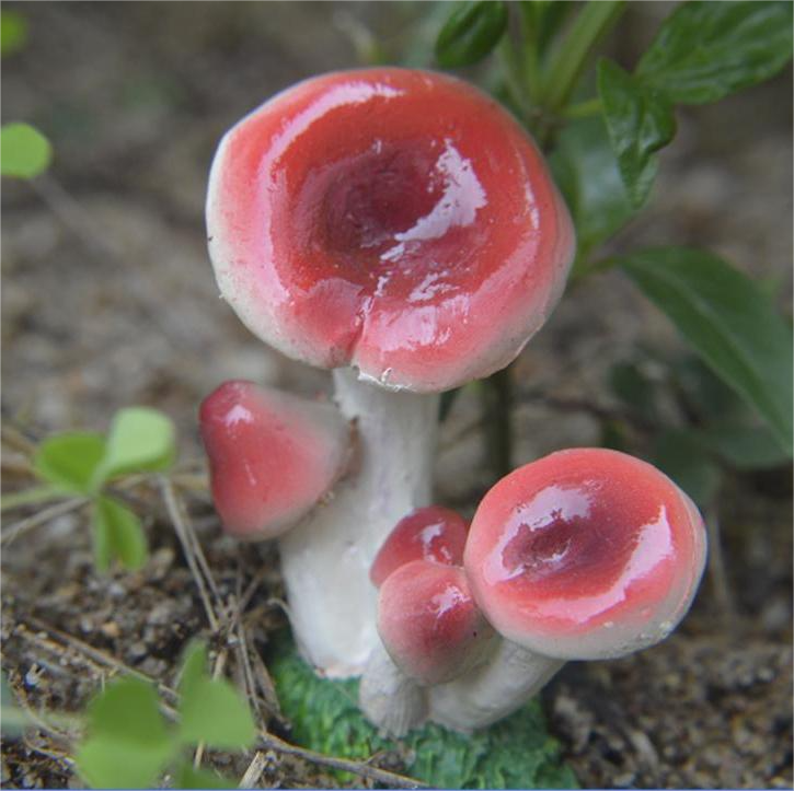 Small Mushroom Resin Decoration - Rustic Garden and Home Ornament