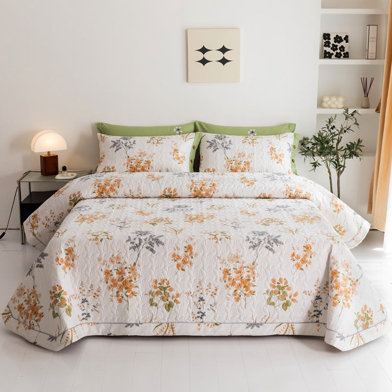 Cotton Quilted Bed Comforter Set - Multiple Sizes & Styles