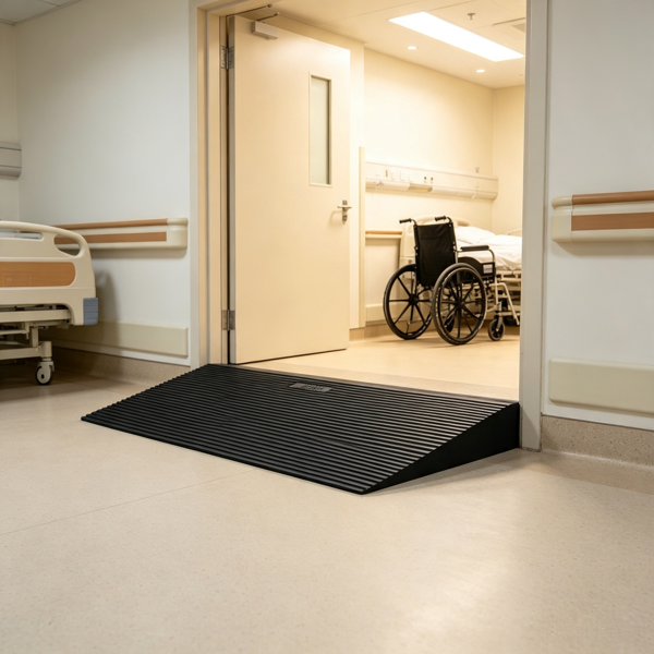 35.4 Inch Rubber Threshold Ramp, Non-Slip Wheelchair Slope with Cuttable Width