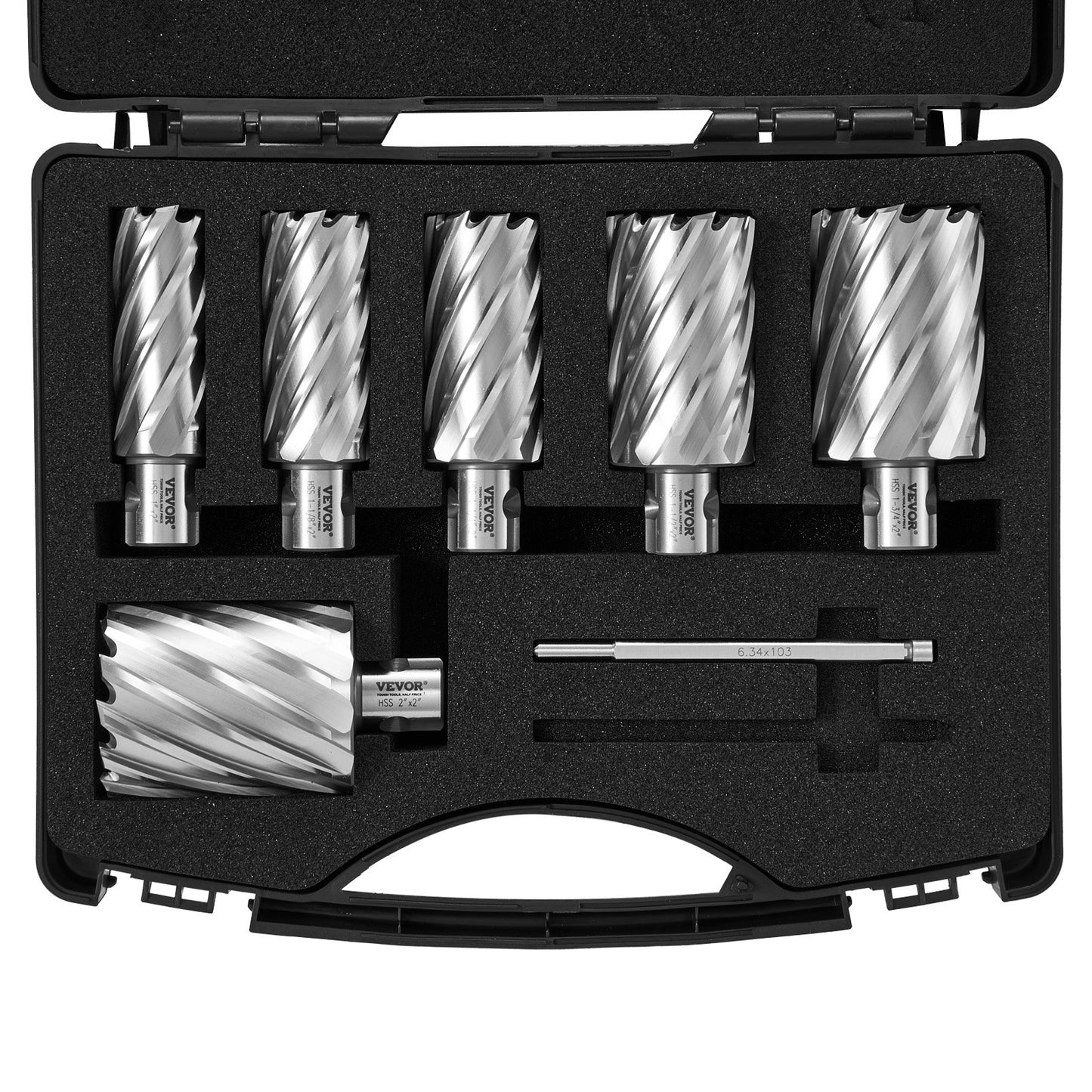Annular Cutter Set 6 Pcs High-Speed Steel for Magnetic Drills with Case