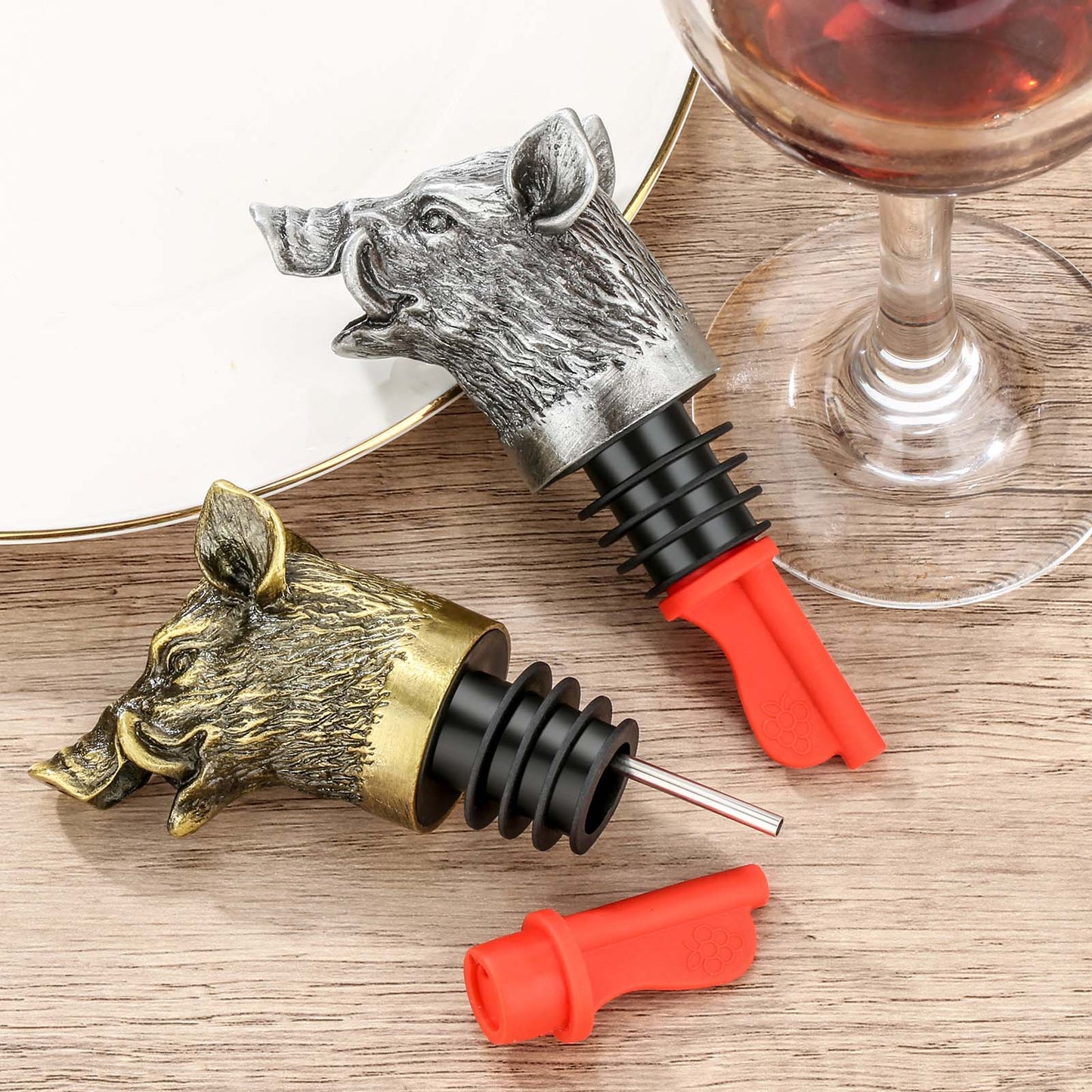 Wild Boar Head Wine Pourer - Vacuum Sealing Wine Stopper