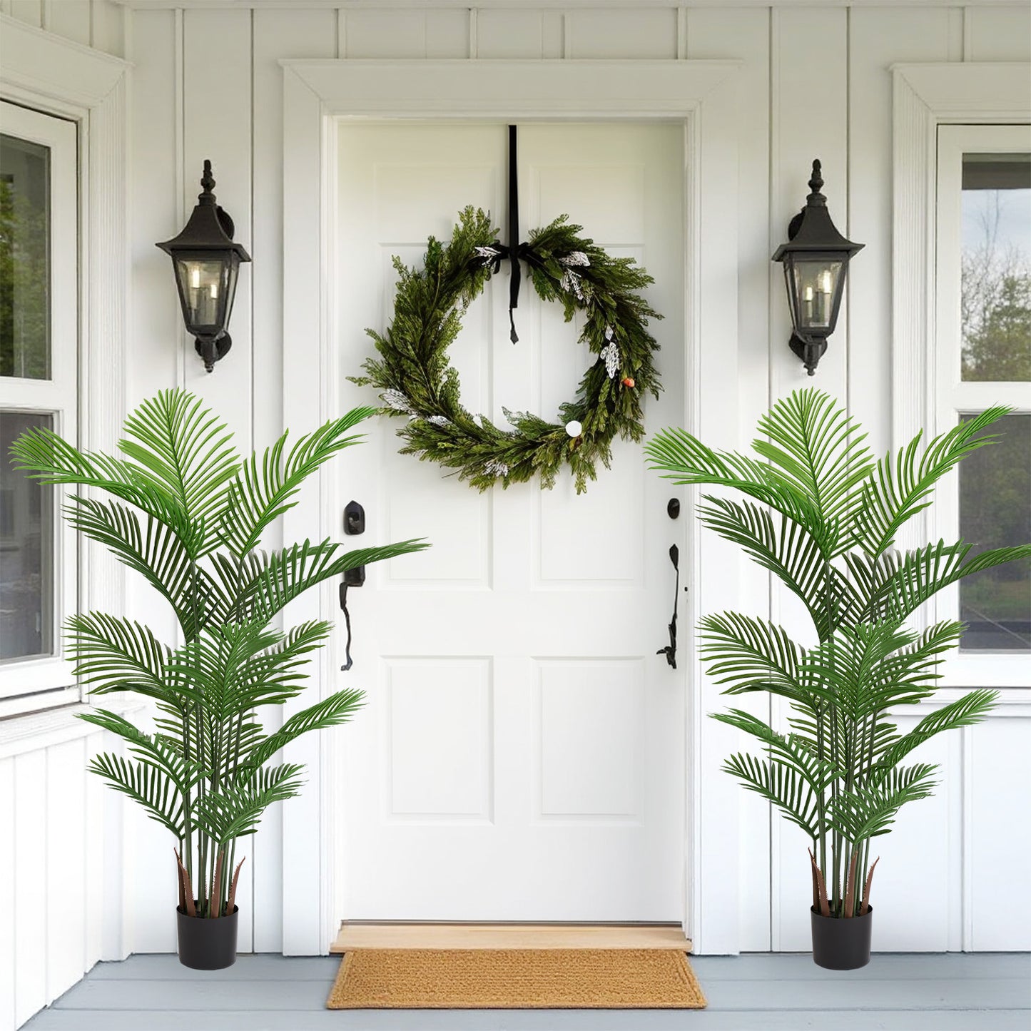 Artificial Areca Palm Tree - 5.2ft Faux Tropical Plant in Pot
