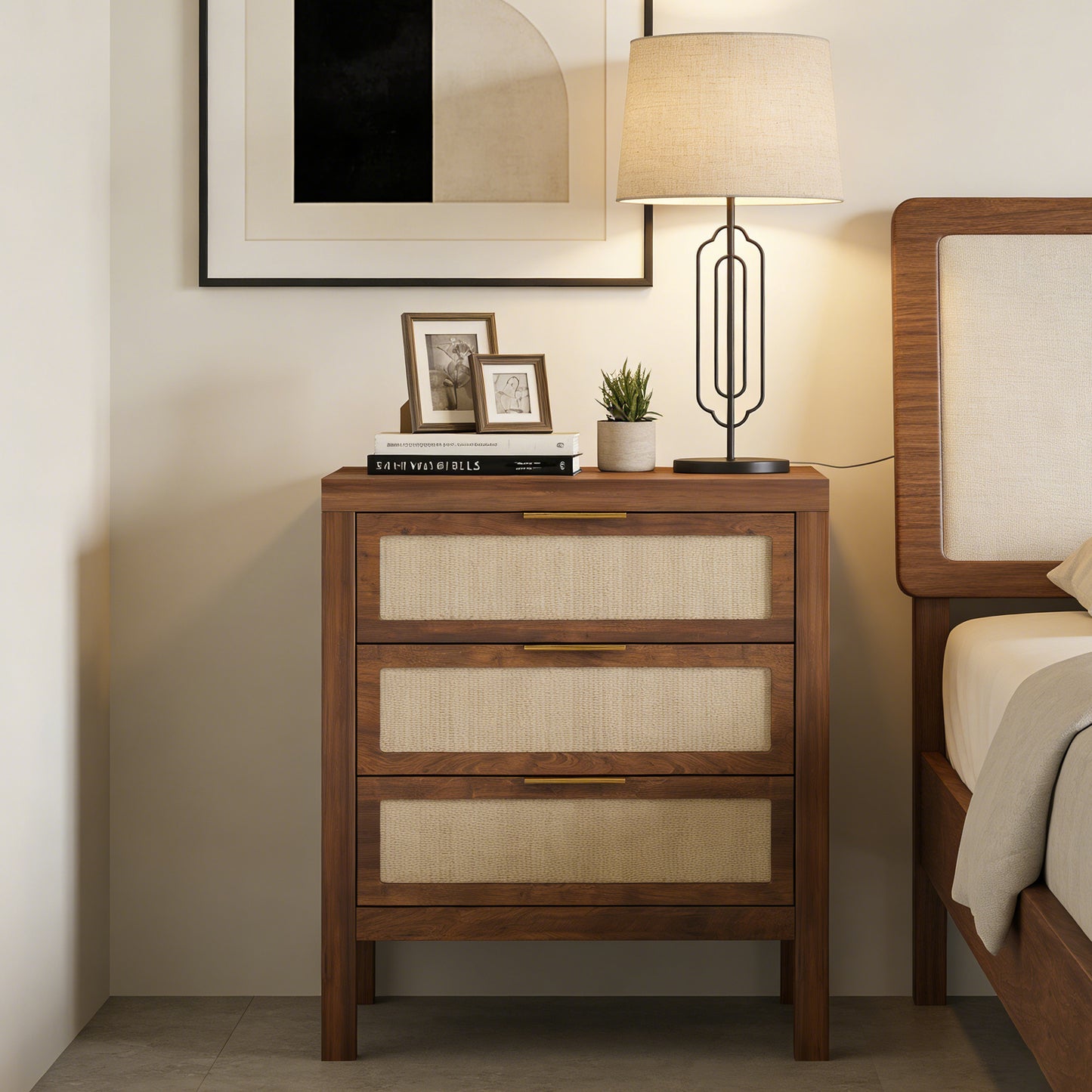 Bedside Table Chest Of Drawers Large Capacity Storage Drawer Design