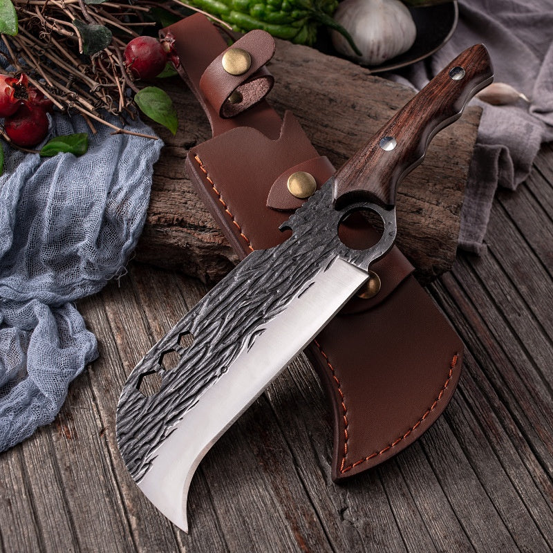 Outdoor Bone Chopping Hook Knife with Sheath - Portable Kitchen Tool