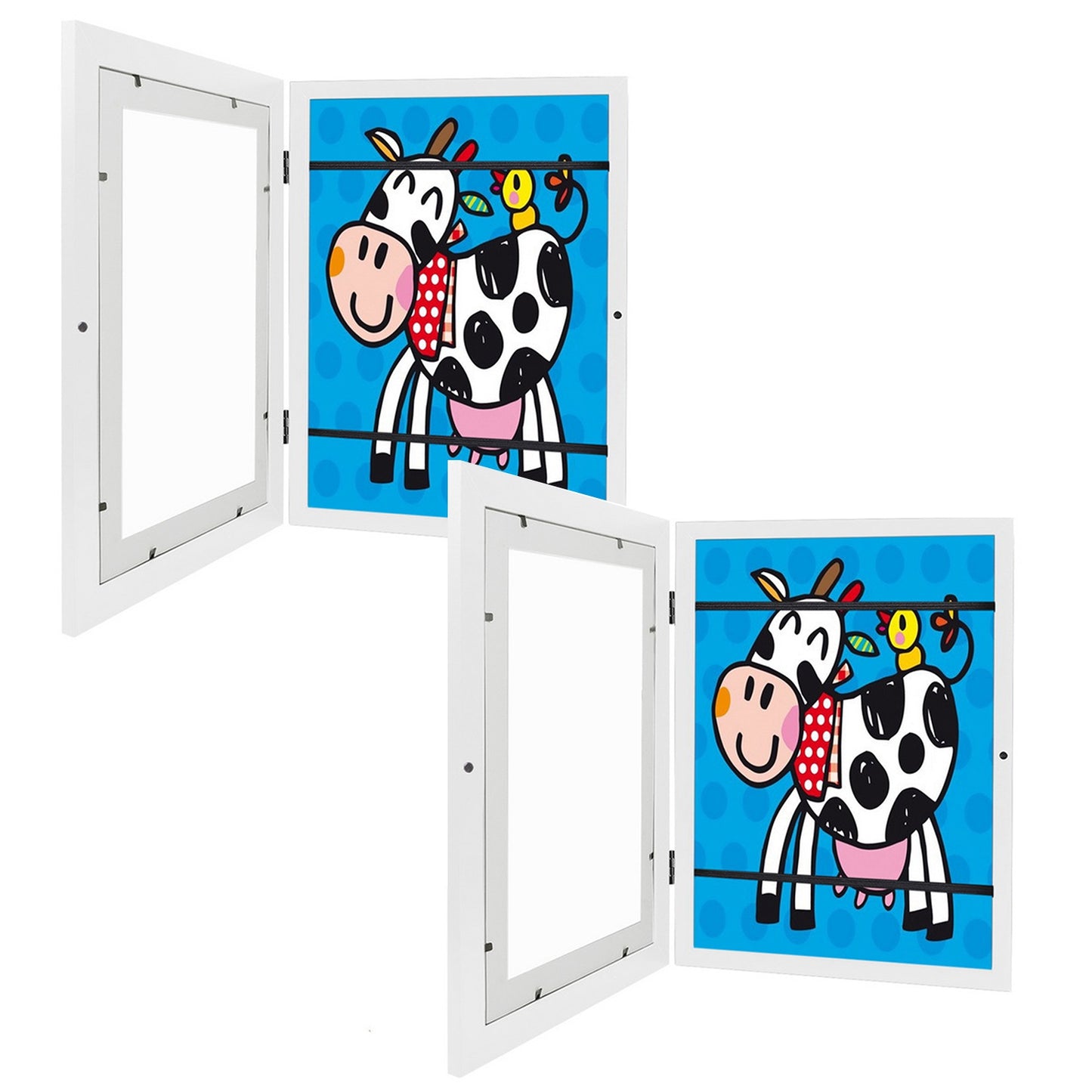 Kids Art Frame - Front Opening Wooden Display for Artwork Storage