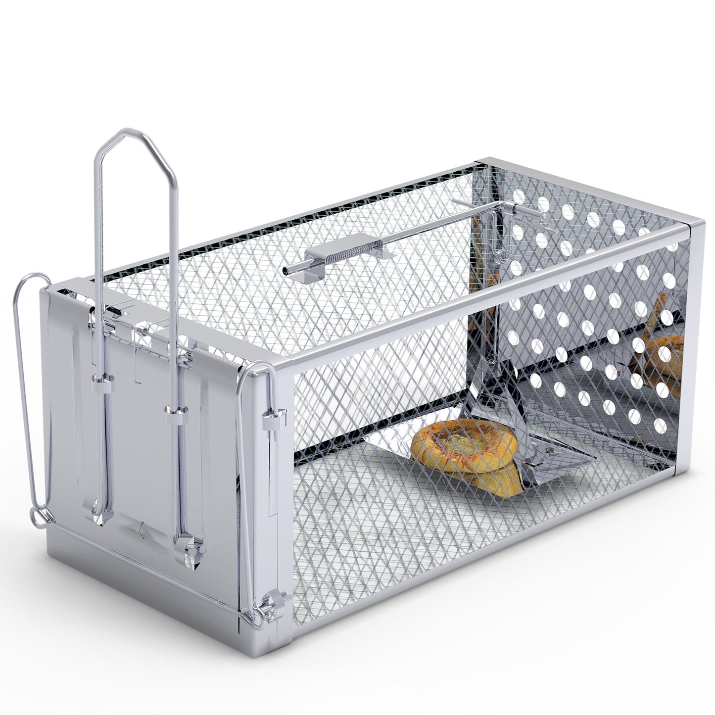 Humane Rat Trap Cage - Stainless Steel Rodent Trap for Indoor & Outdoor Use