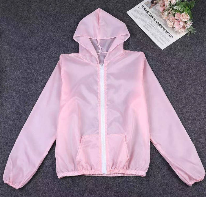 Ice Silk Sunscreen Clothing - Sun Protection Wear for All Sizes - Pink