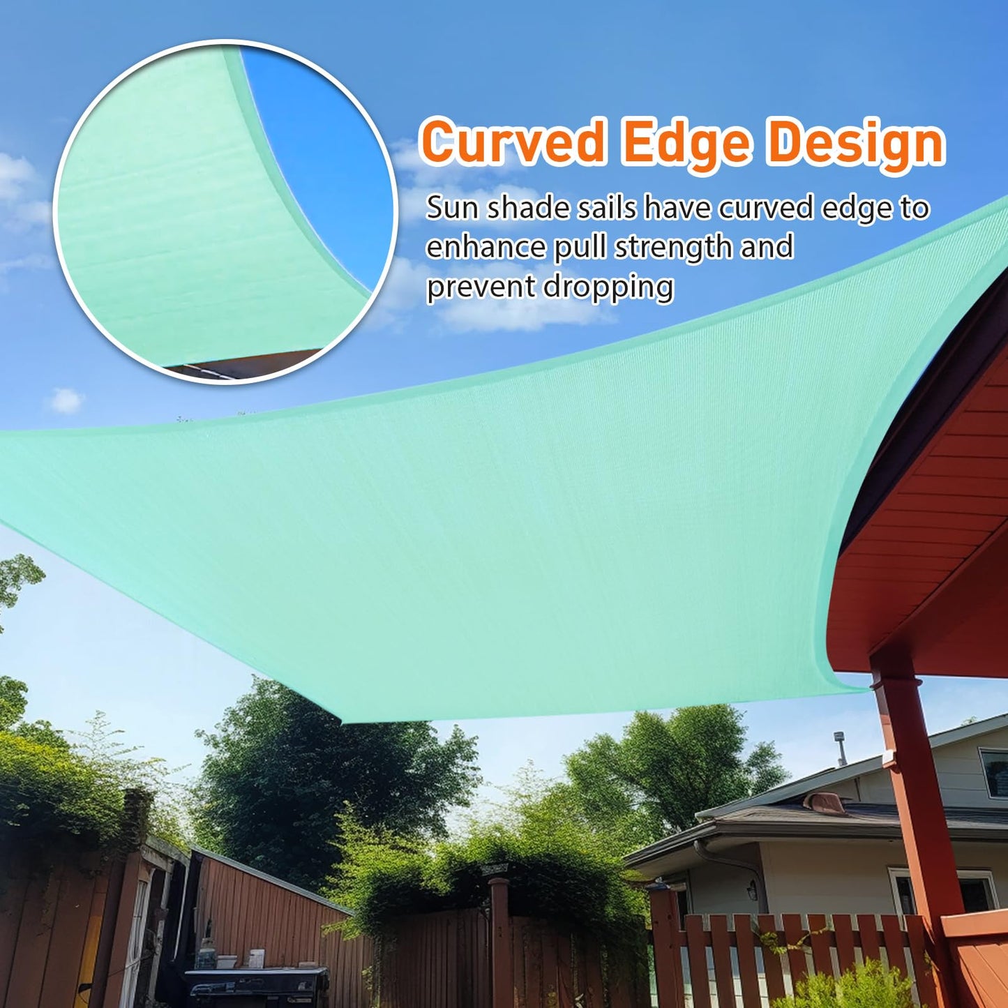 12x16ft Sunshade Sail UV Protection Waterproof Shade Sail for Garden & Patio