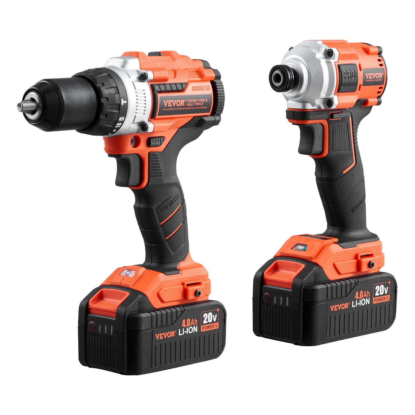 20V Cordless Power Tool Combo Kit with Impact Drill and Impact Driver