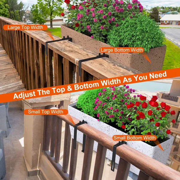 Adjustable Window Planter Brackets for Indoor & Outdoor Gardens - No Drill Mounts