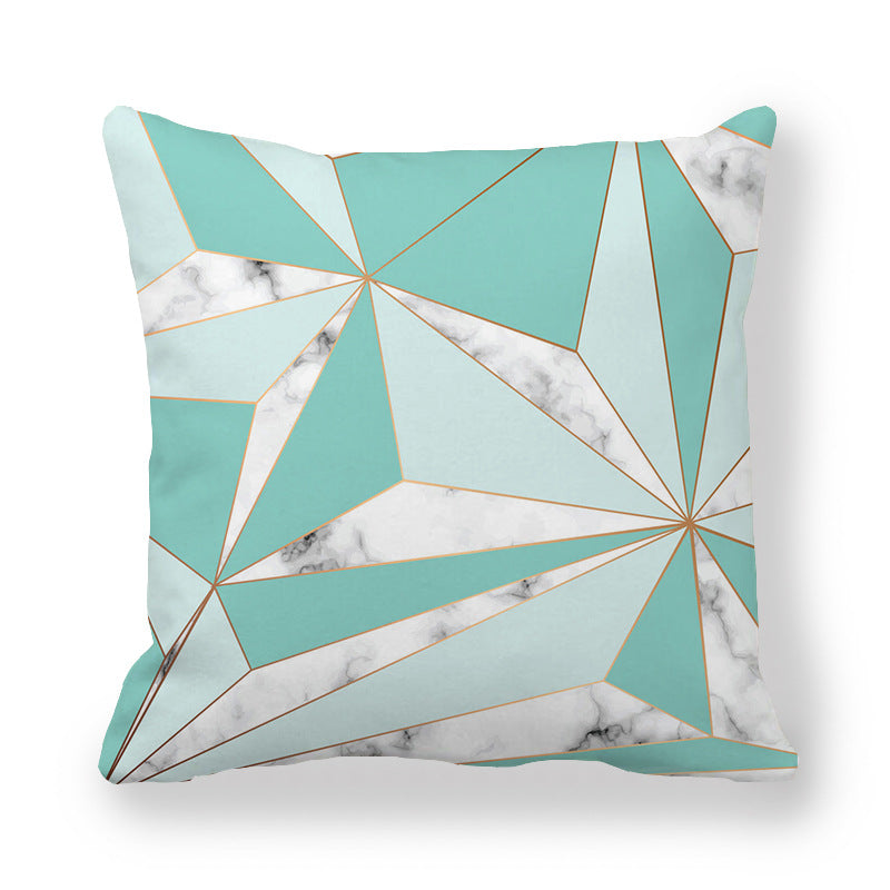 Geometric Pattern Pillow Cover Peach Skin Fabric Decorative Cushion Cover