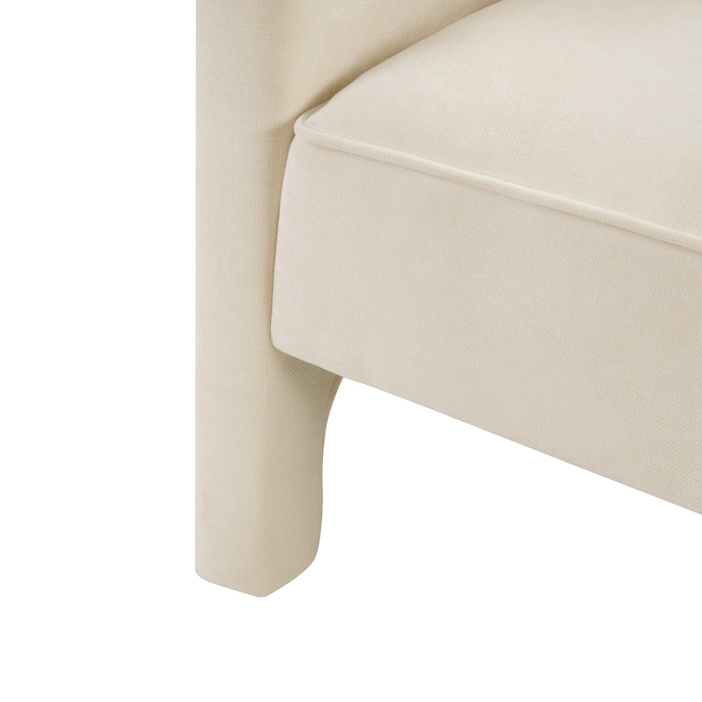 Beige Upholstered Barrel Accent Chair for Living Room & Bedroom