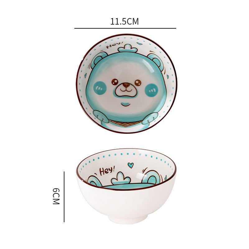 Cute Ceramic Animal Bowl Set for Kitchen - Assorted Cartoon Styles