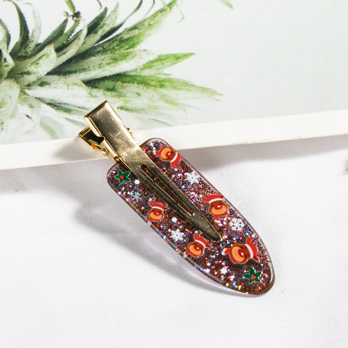 Christmas Holiday Hair Clips - Festive Acrylic Designs