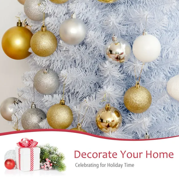 6ft Slim White Unlit Artificial Christmas Tree with Metal Stand