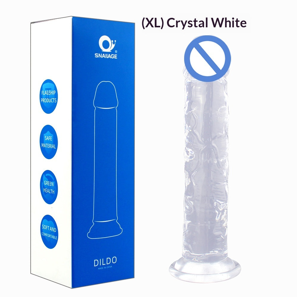 Egg-Free Crystal Clear Silicone Dildo Toy for Adult Wellness