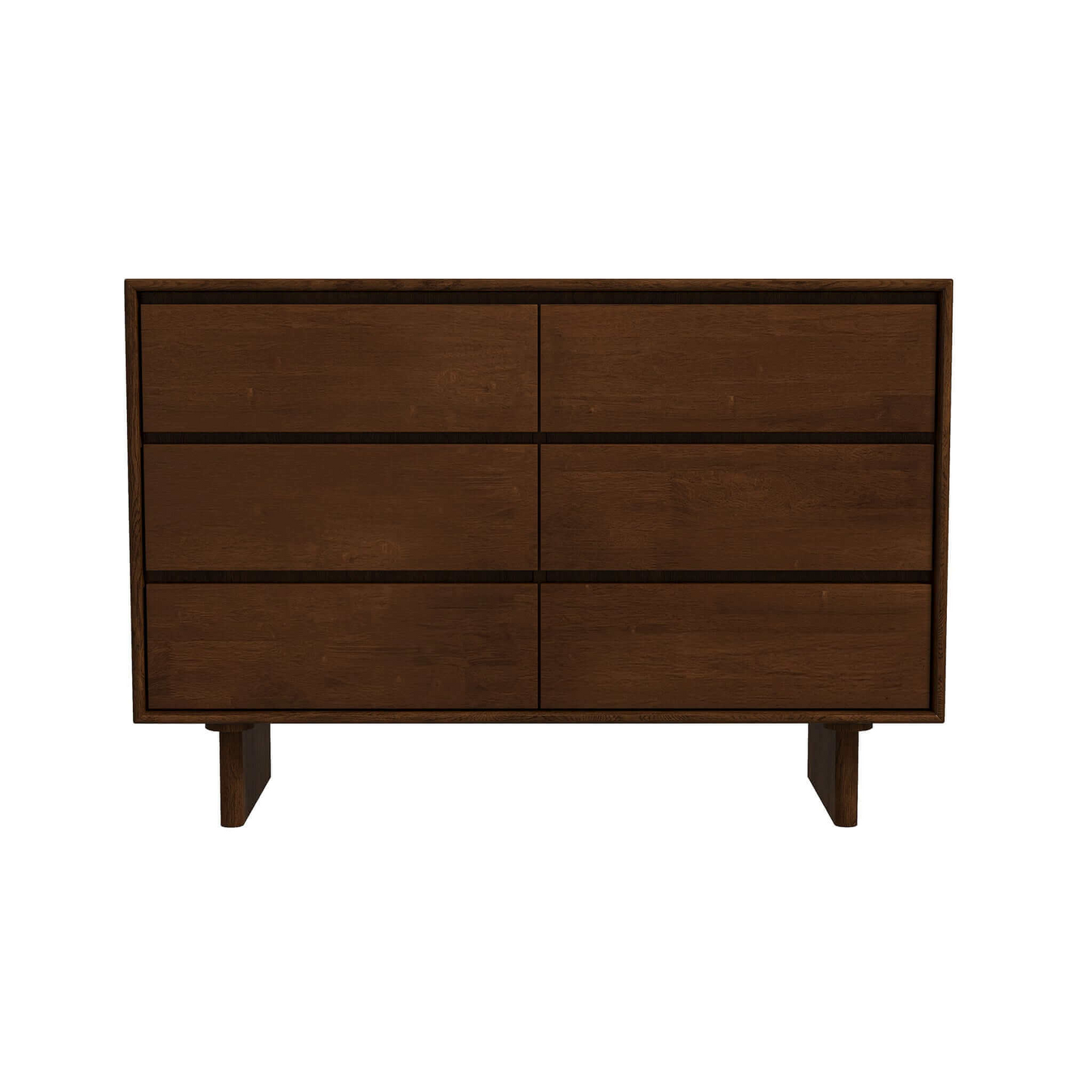 Dubrovnik Mid Century Modern Walnut Dresser With 6 Drawers 32.2 H X