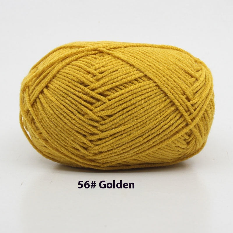 Four-Strand Milk Cotton Crochet Yarn Balls for Craft Projects - Multiple Colors