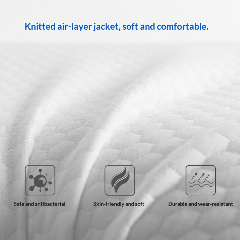 Single-Person Memory Foam Pillow with High-Low Support - White