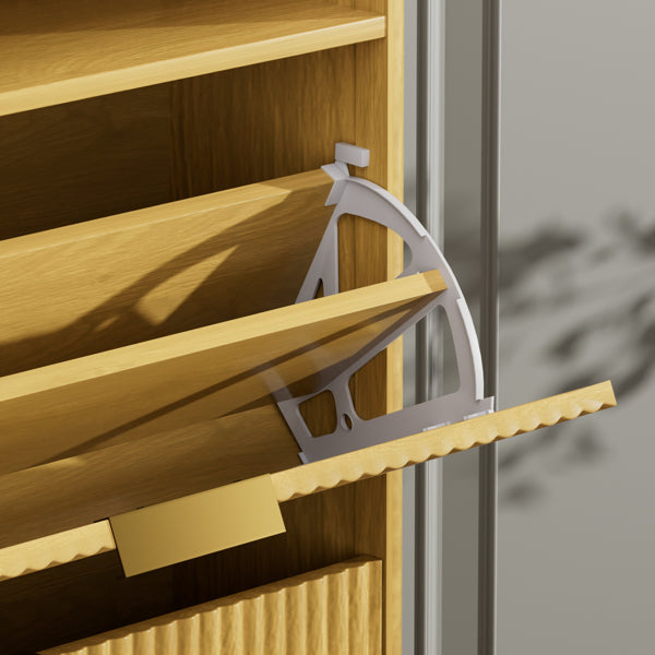 Shoe Cabinet Storage for Entryway with 2 Flip Drawers - Tall Organizer Rack