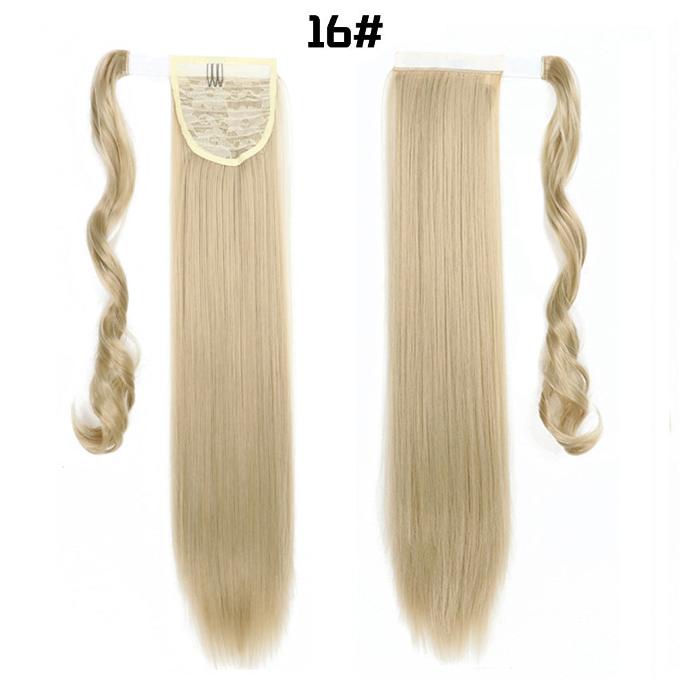 Long Straight Synthetic Hair Velcro Ponytail - Multiple Colors