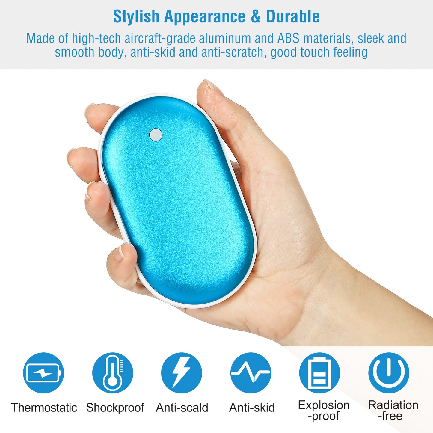 Portable Hand Warmer & Power Bank - Double-Sided Heating