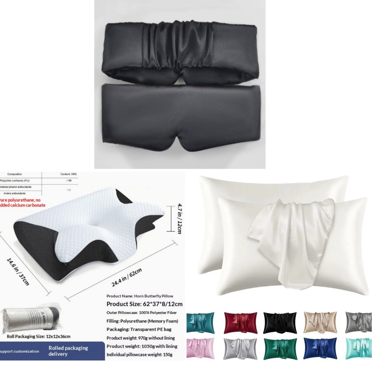 Butterfly-Shaped Memory Foam Pillow with Removable Cover for Home & Decor