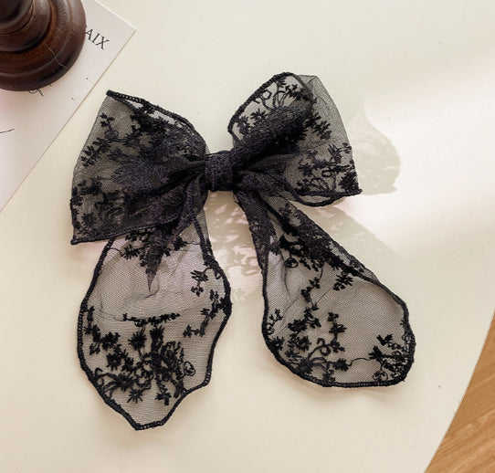 Lace Bow Hairpin Clip - Multiple Colors