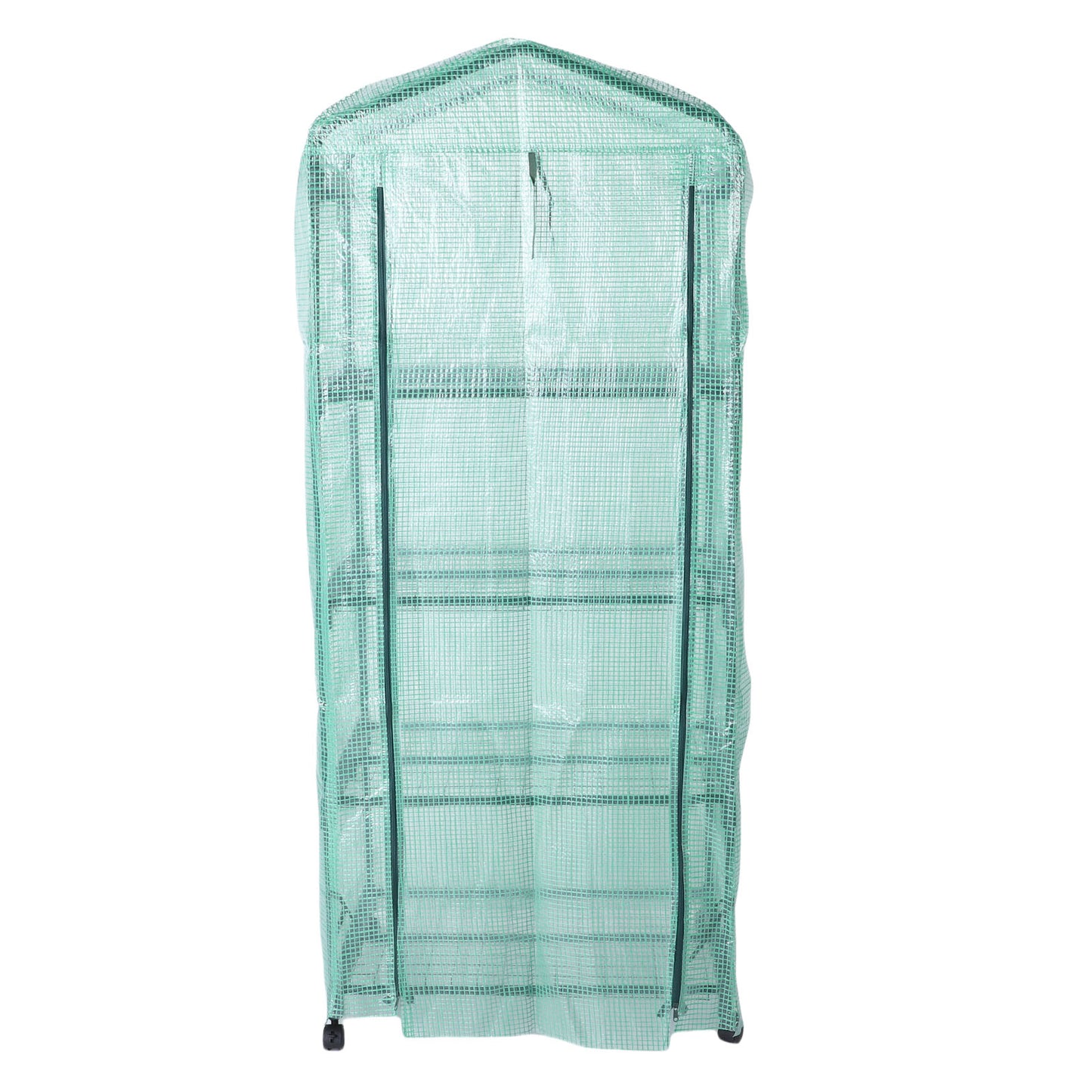 Portable Greenhouse with PE Cover, 4-Tier Indoor Outdoor Garden House with 360° Wheels