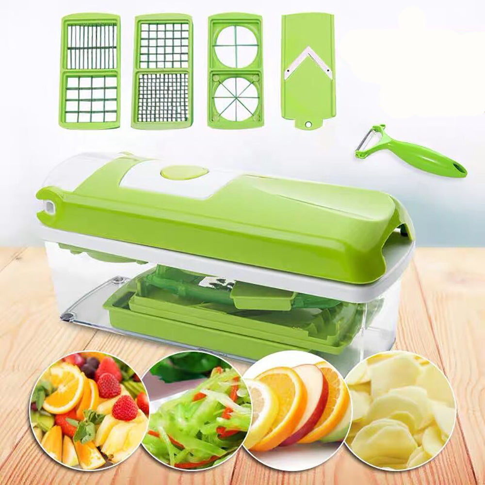 12-Piece Multi-Functional Vegetable Chopper Set - Food Dicer & Slicer for Kitchen