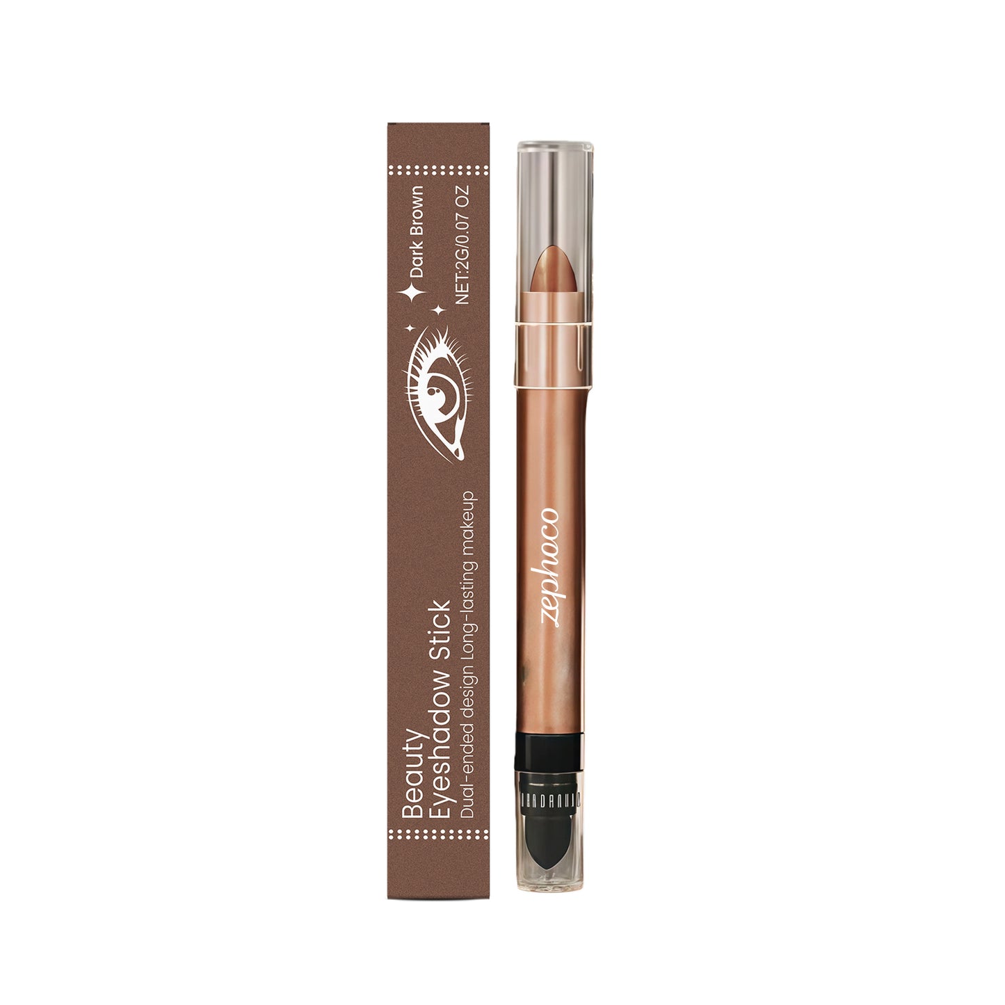 Double-Ended Eye Shadow Stick - Gold, Brown, Silver Makeup Tool
