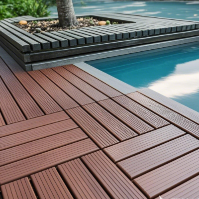 Interlocking Deck Tiles 44 Pack Waterproof Outdoor Patio Flooring 12x12 Square