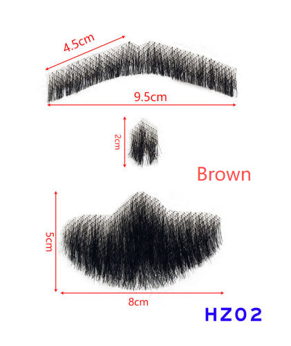 Hand-Woven Fake Beard & Eyebrow Makeup Props for Film & TV