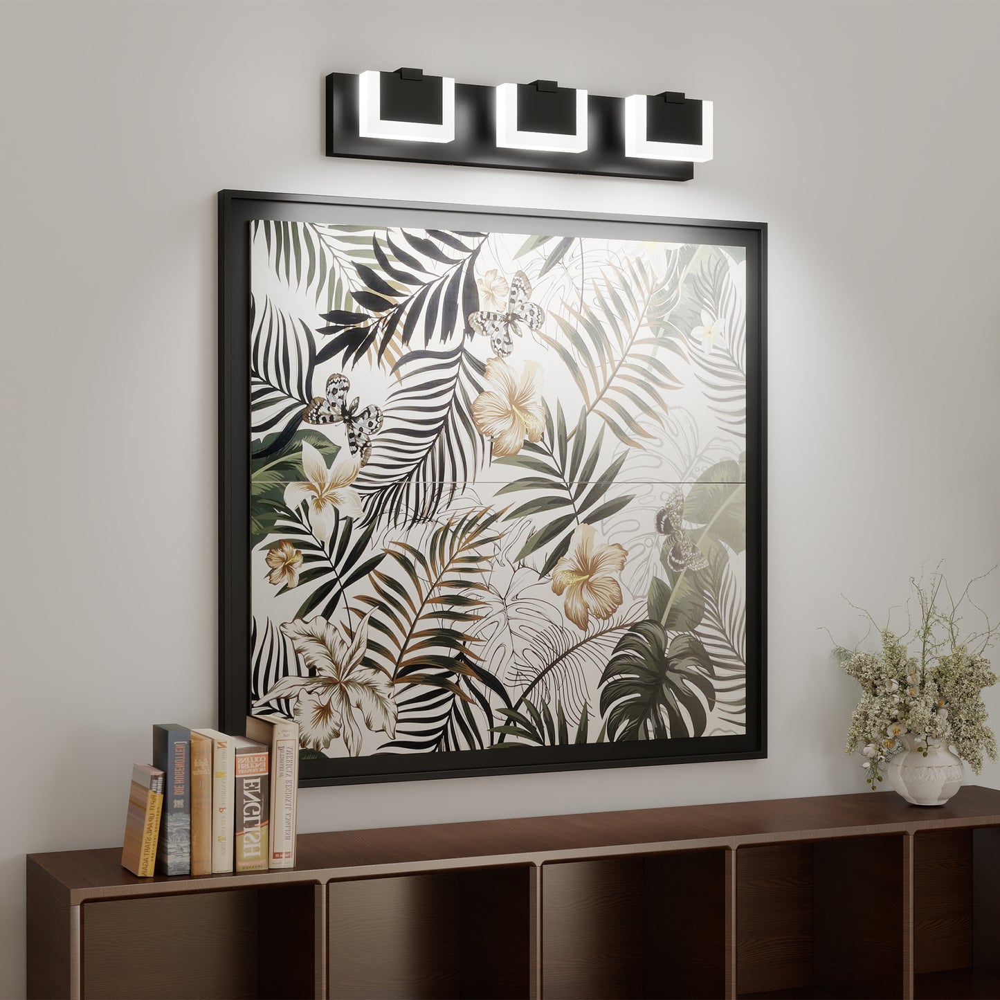 Modern Black LED Vanity Light Fixture - Up & Down Bathroom Lighting