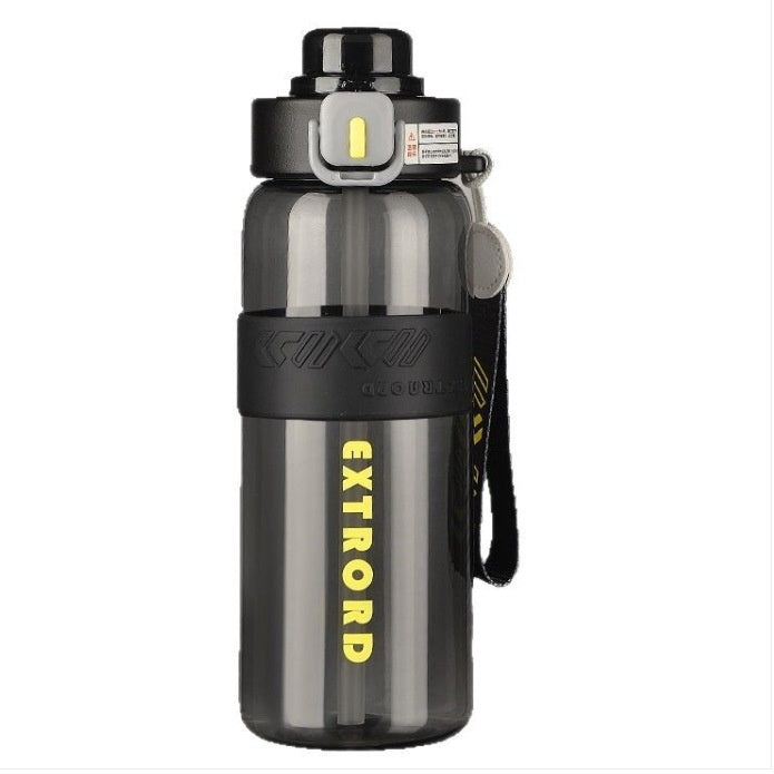 Large Capacity Sports Water Bottle with Straw Lid - Heat-Resistant Polycarbonate