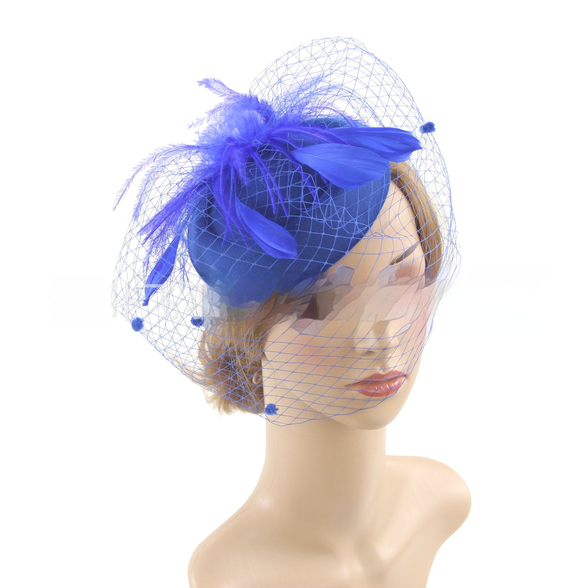 Vintage Bridal Veil Headdress with Flowers