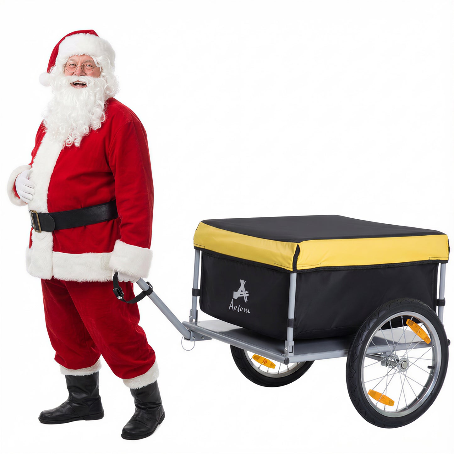 Bicycle Cargo Trailer with Removable Cover - Fits 20"-26" Wheels, Yellow