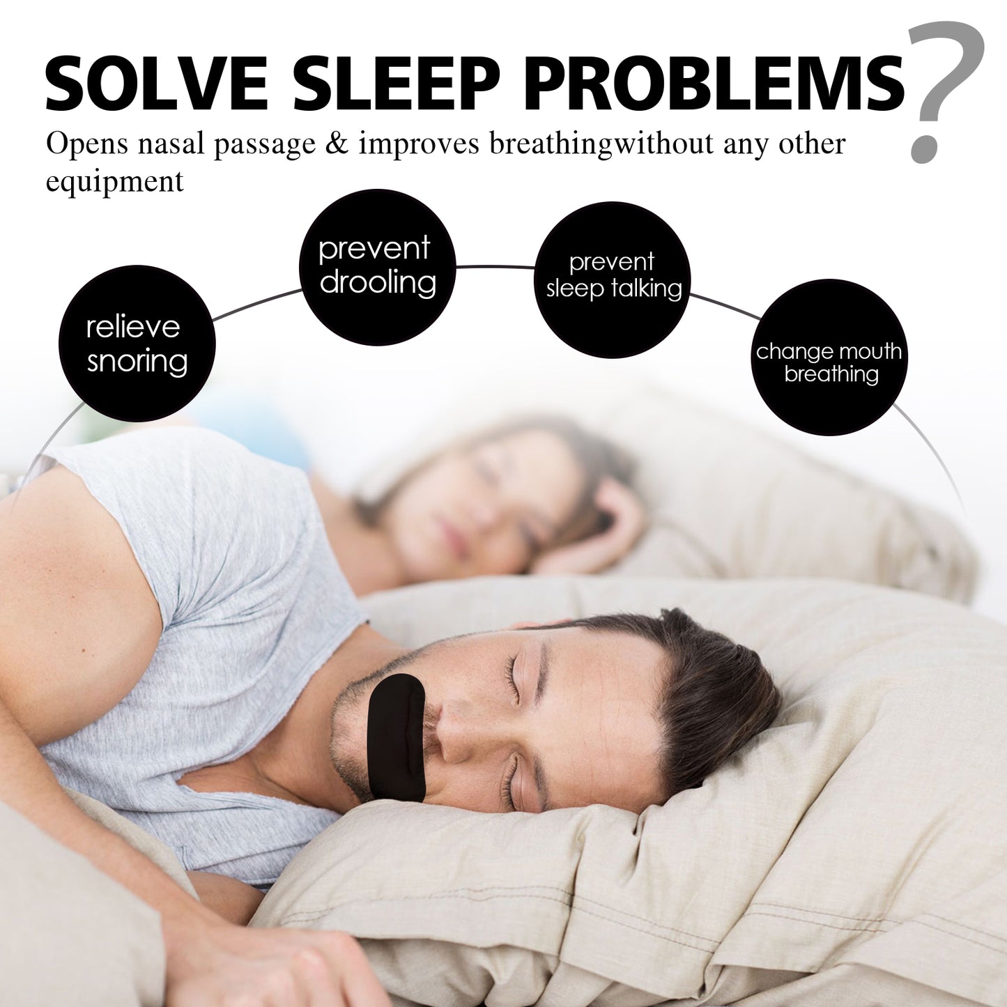 Anti-Snoring Mouth Tape Patch for Deeper Sleep & Mouth Breathing Prevention