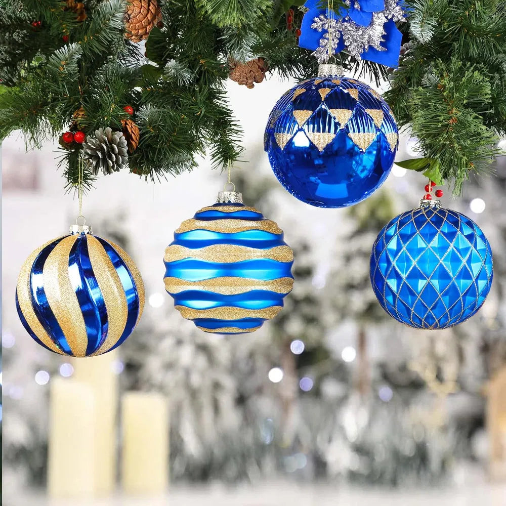 Large Christmas Ball Ornaments - 4 Pcs Shatterproof Decorations