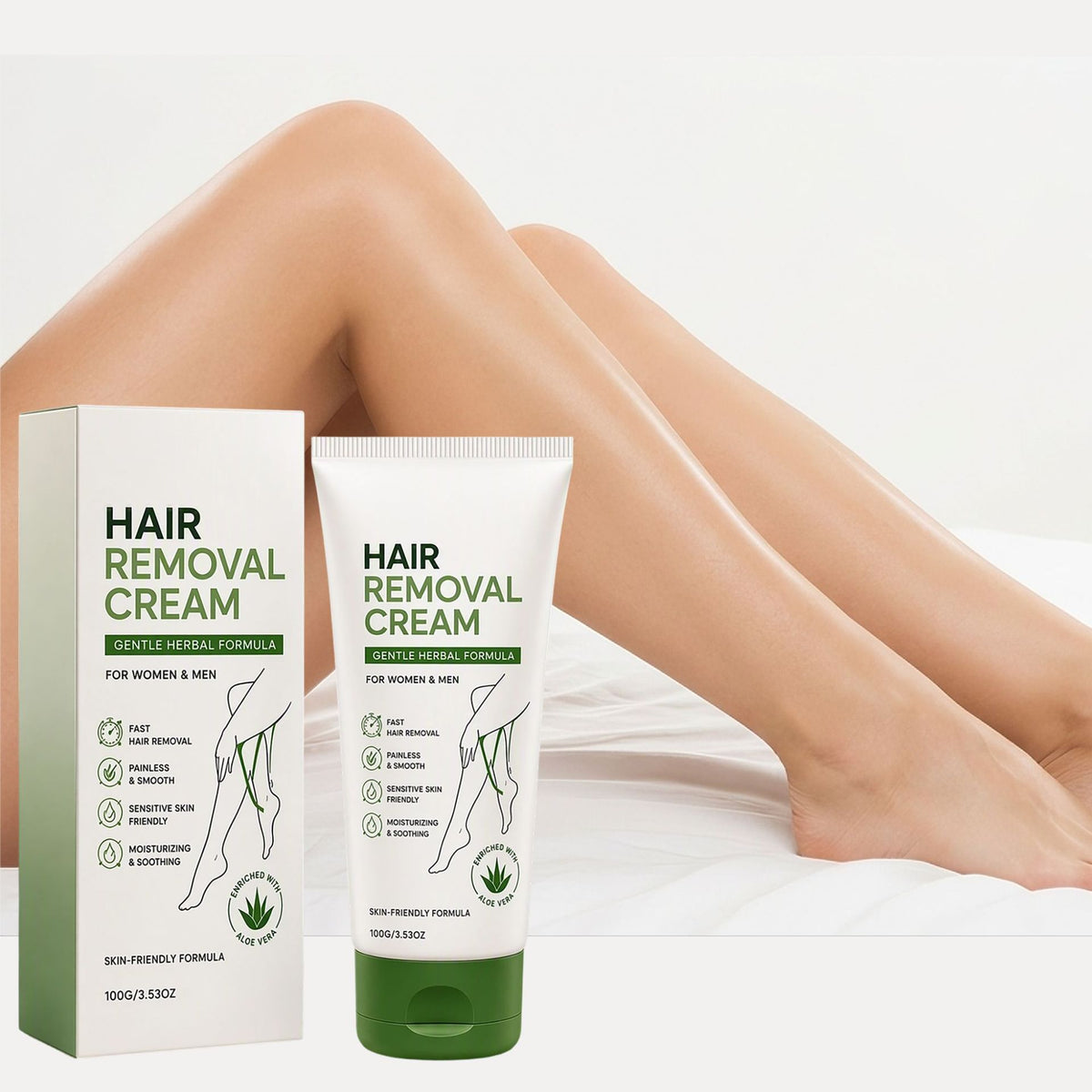 Aloe Herbal Hair Removal Cream 100g - Skin Care & Body Depilatory
