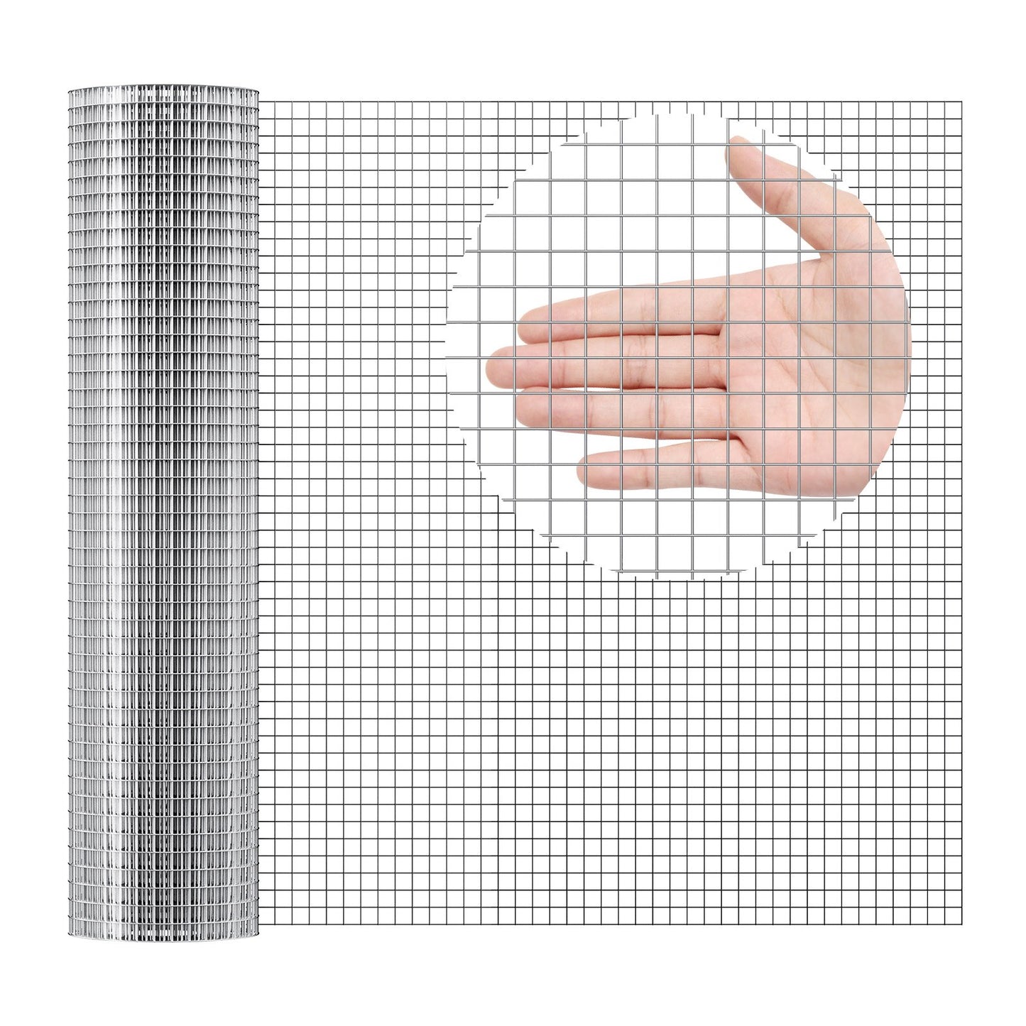 Galvanized Wire Mesh Roll 1/2 Inch 24in x 25ft Heavy Duty Garden Fencing