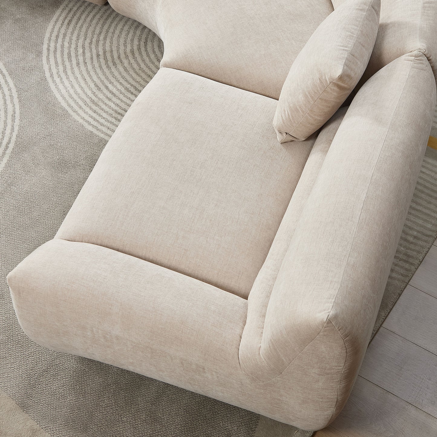 Modular Curved Sectional Sofa - 3-Piece Free-Form Design in Oatmeal