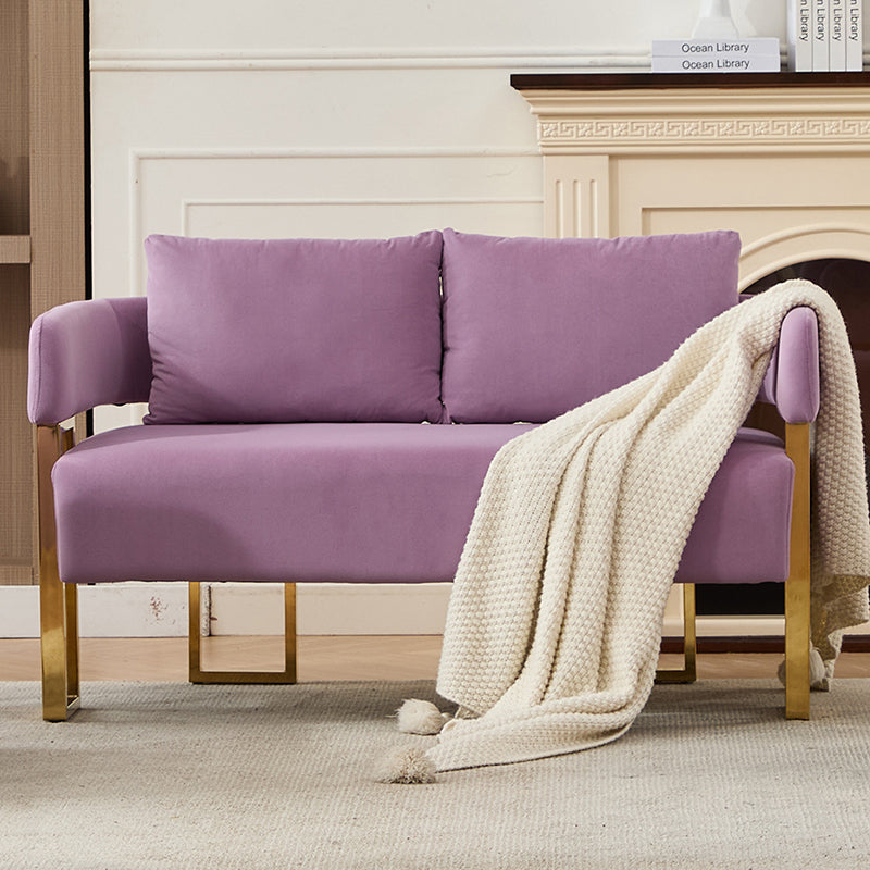 Modern Lilac Decorative Chair with Gold Metal Legs