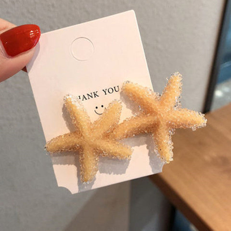 Crystal Starfish Hairpin - Korean Style Side Clip for Hair Accessories