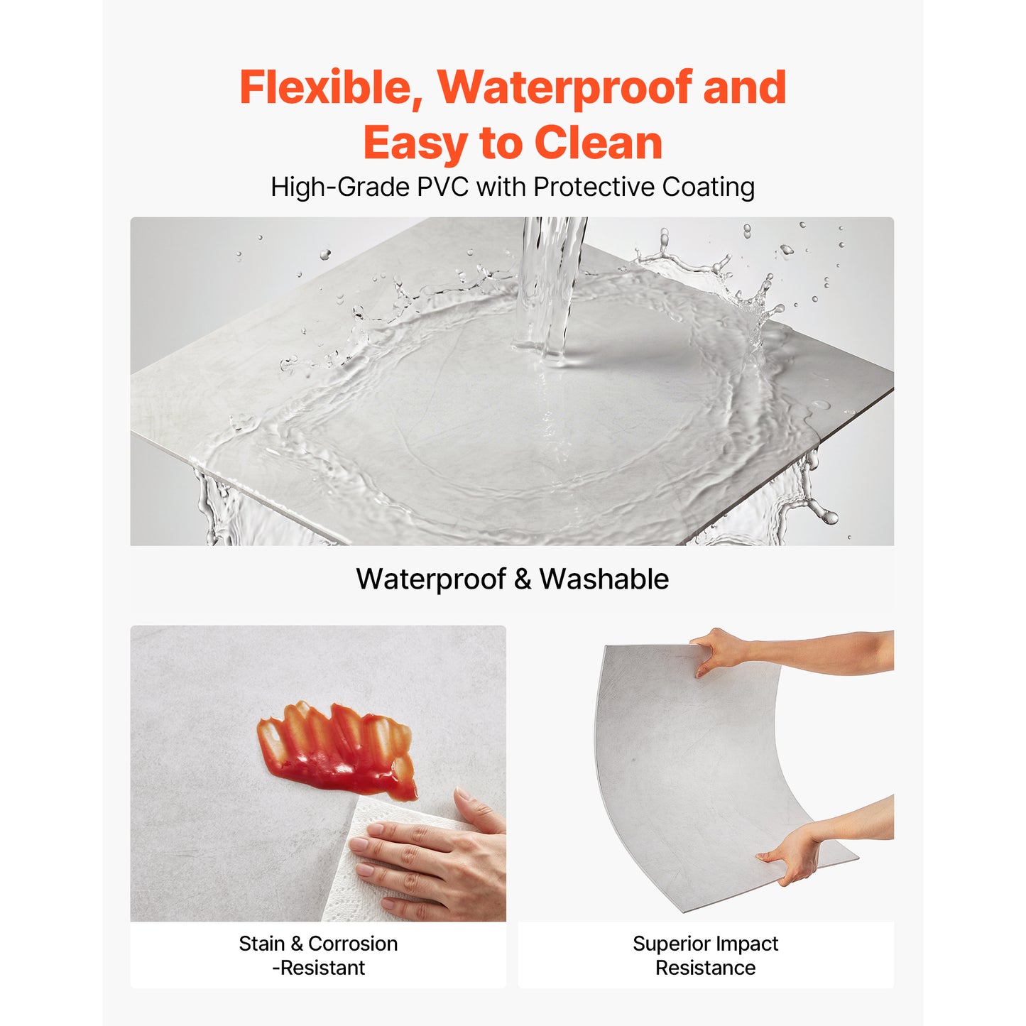 24x24 Inch PVC Ceiling Tiles 12-Pack White Marble Drop Ceiling Panels Water-Resistant