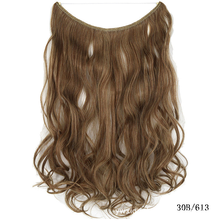 Seamless Hair Extension Wig Set for Women - High-Temperature Fiber, Multiple Colors