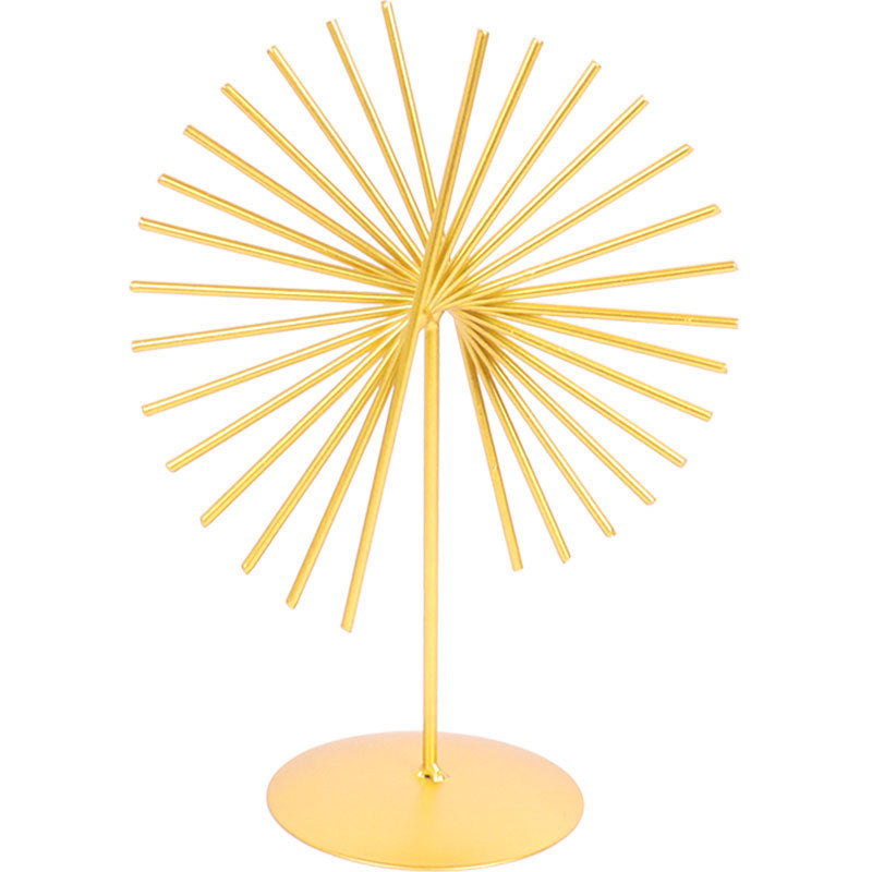 Modern Nordic Gold Circle Metal Table Ornament for Home Decor