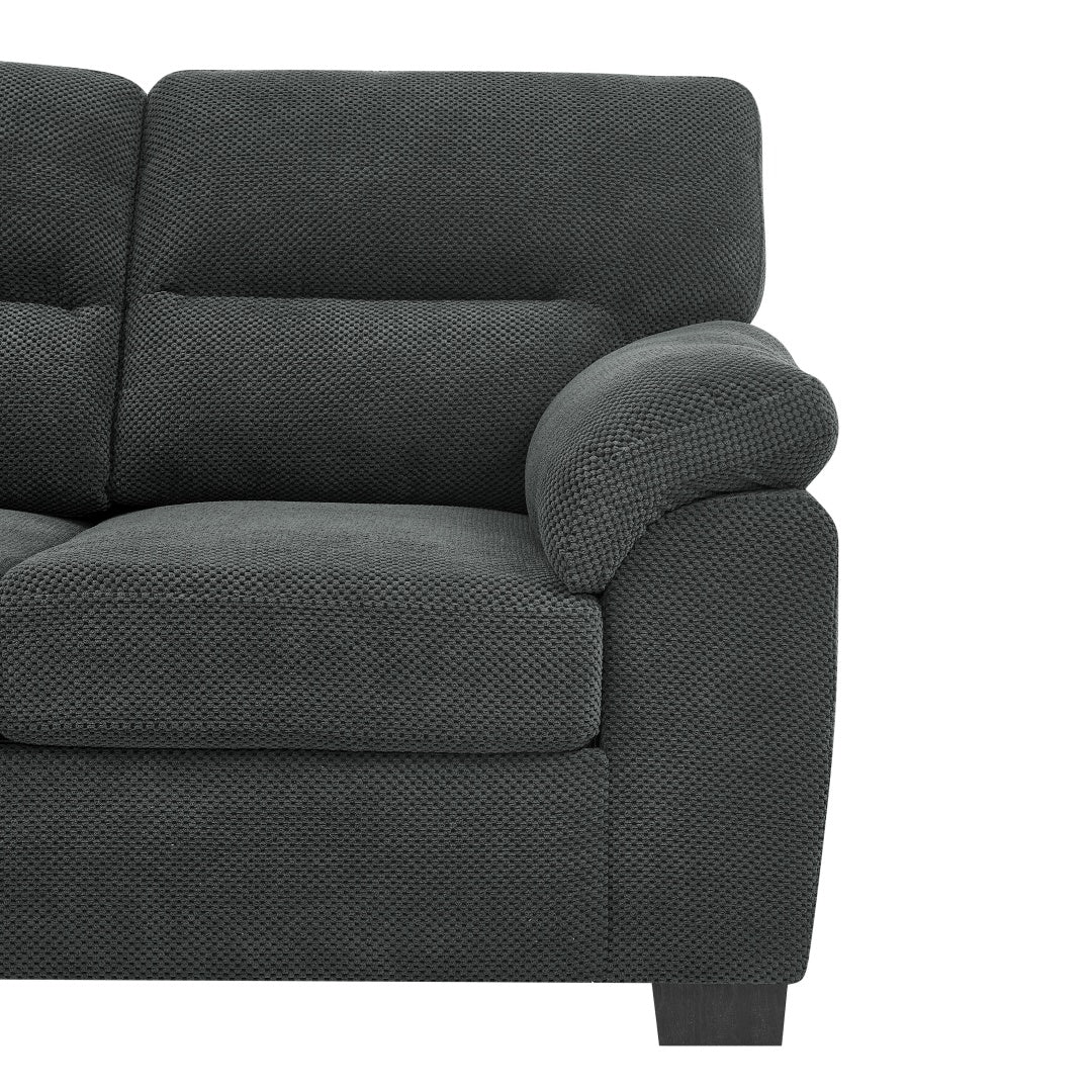 Modern Dark Gray 3-Seater Sofa - Comfortable Upholstered Couch