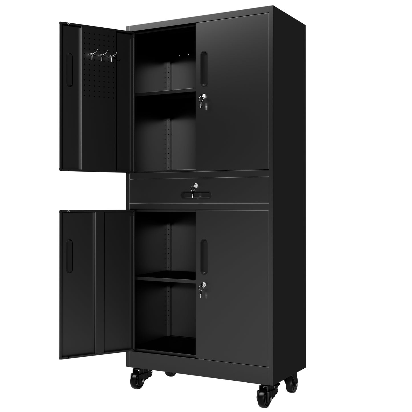 Metal Storage Cabinet With Drawer, 71 Garage Locking Doors And 2